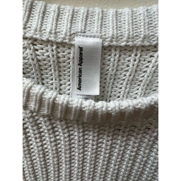 American Apparel White Knit Sweater - Picture 3 of 5